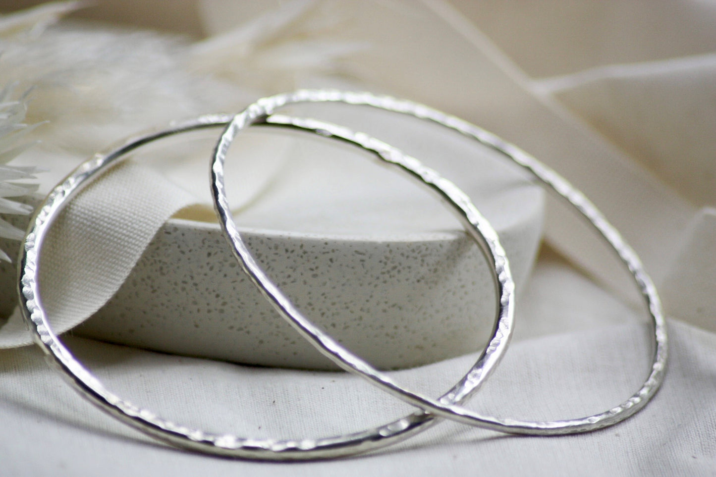 Sterling Silver Hammered Bangles