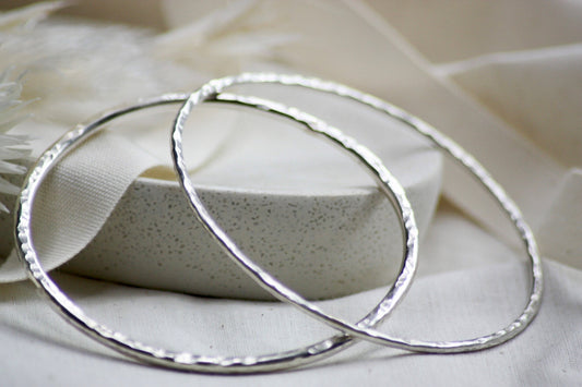 Sterling Silver Hammered Bangles