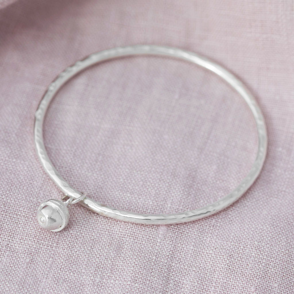 Silver Acorn Charm bangle