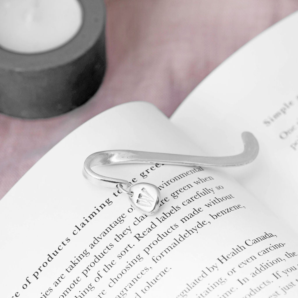 Silver Bookmark with Initial Charm