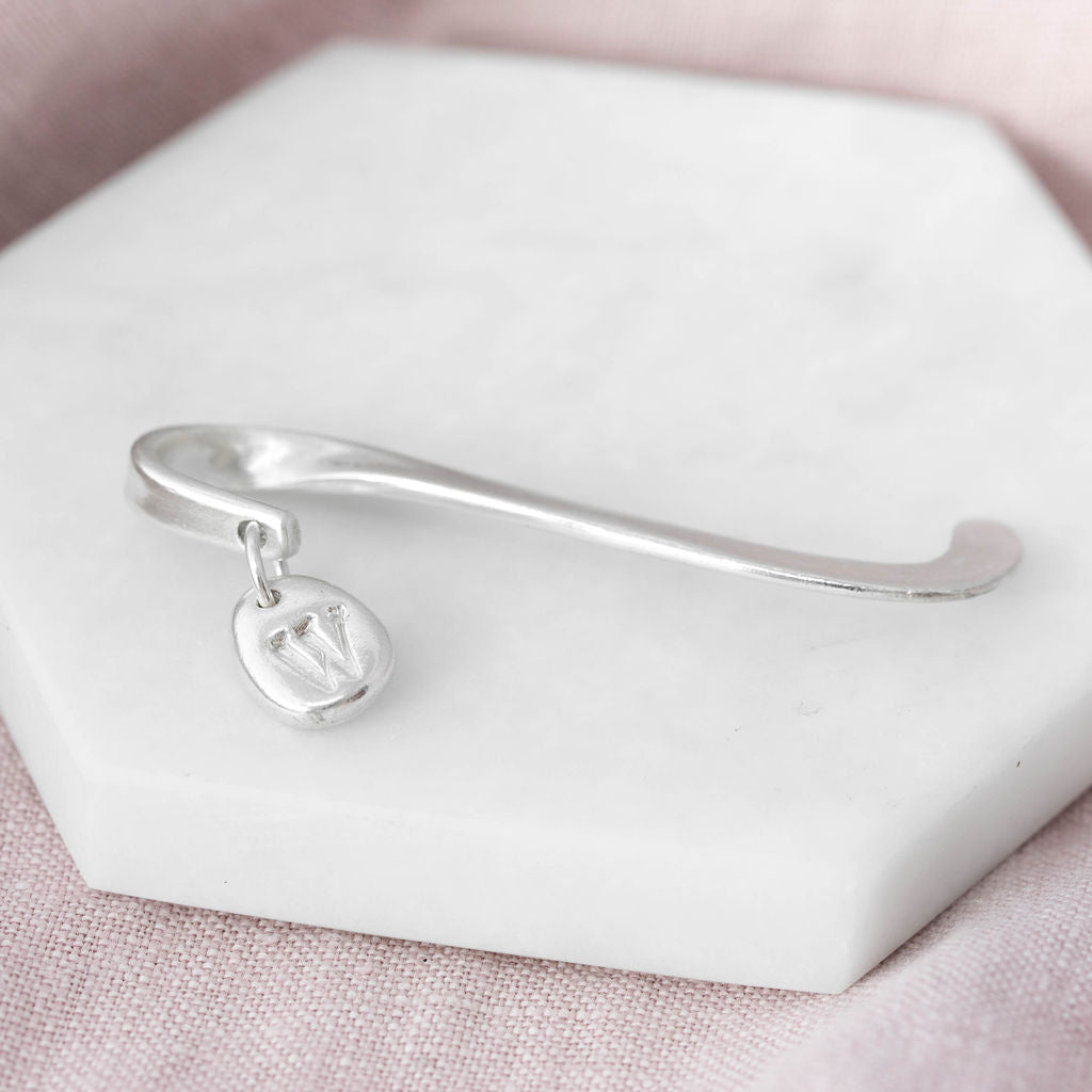 Silver Bookmark with Initial Charm