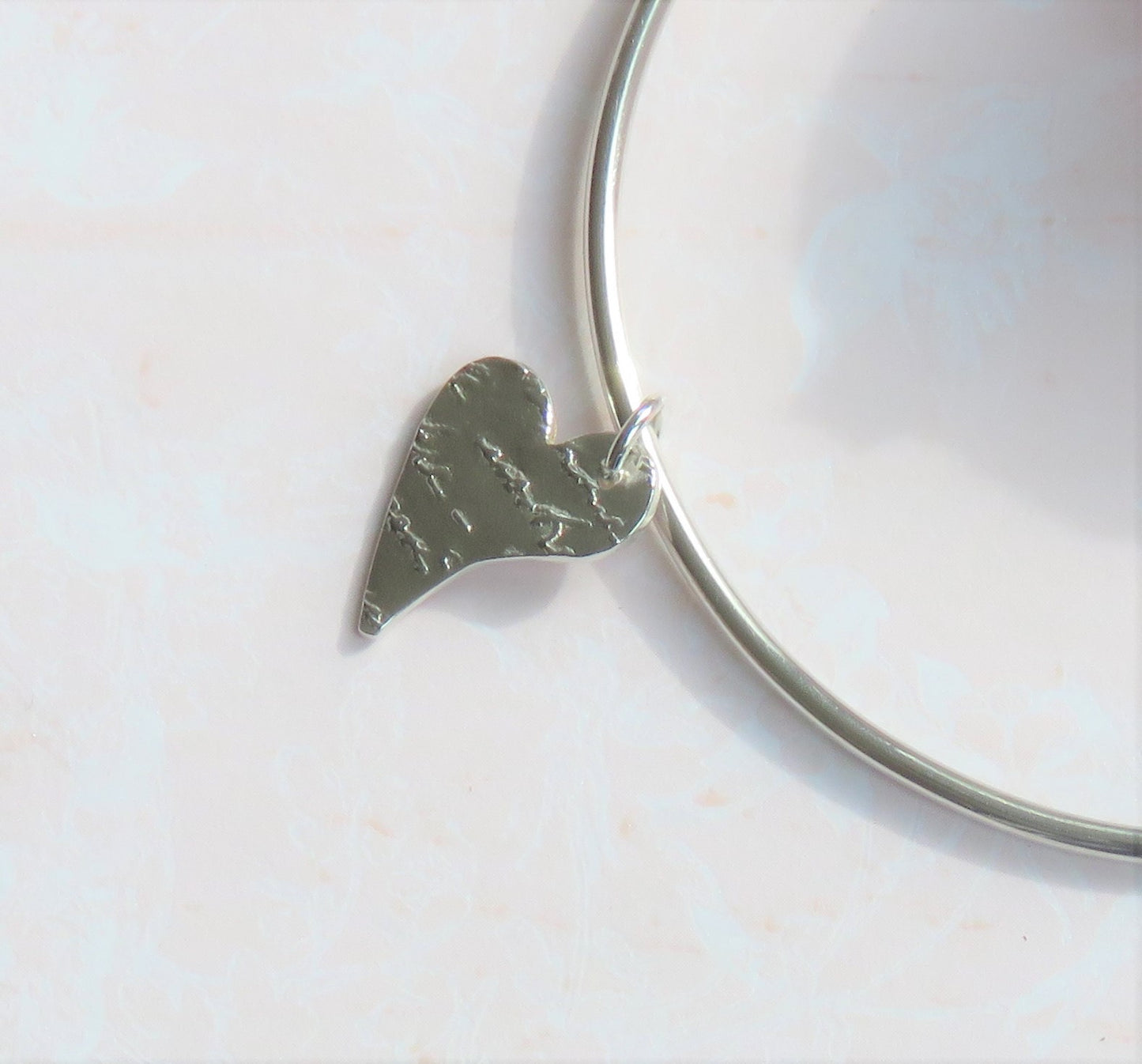 Handwritten Heart Charm Bangle