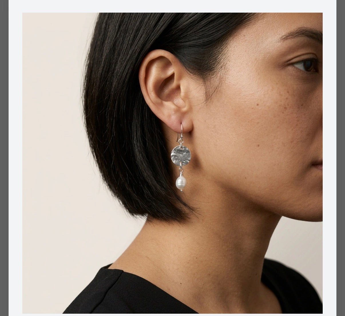 Organic silver discs with keshi pearls