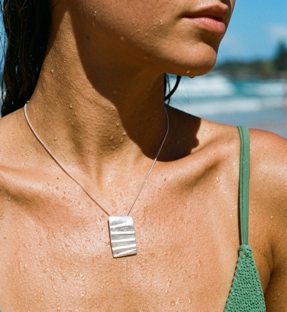 Abstract Rectangular Pendant Necklace