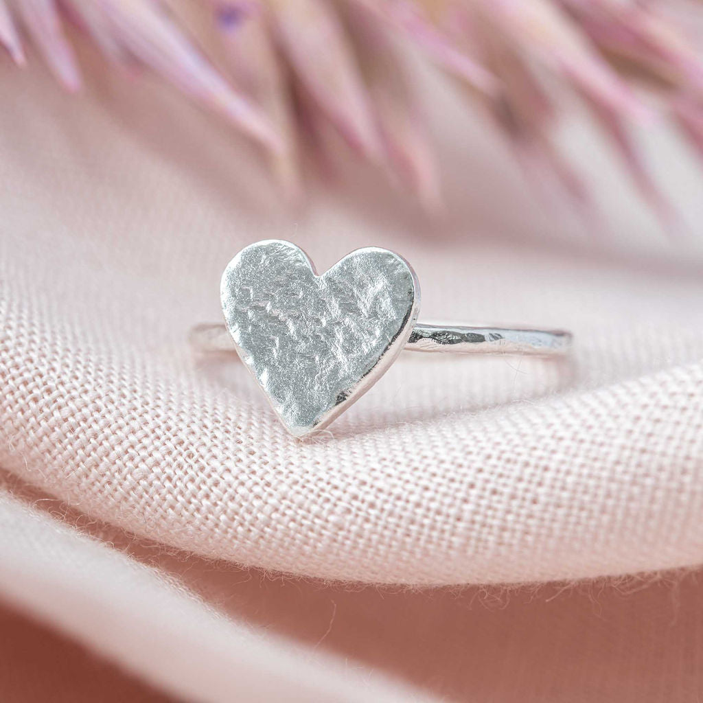 Silver Bubbly Heart Studs