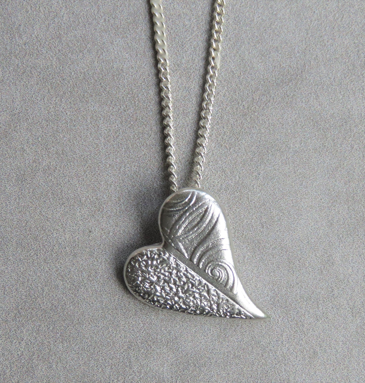 Textured Free form Heart Necklace