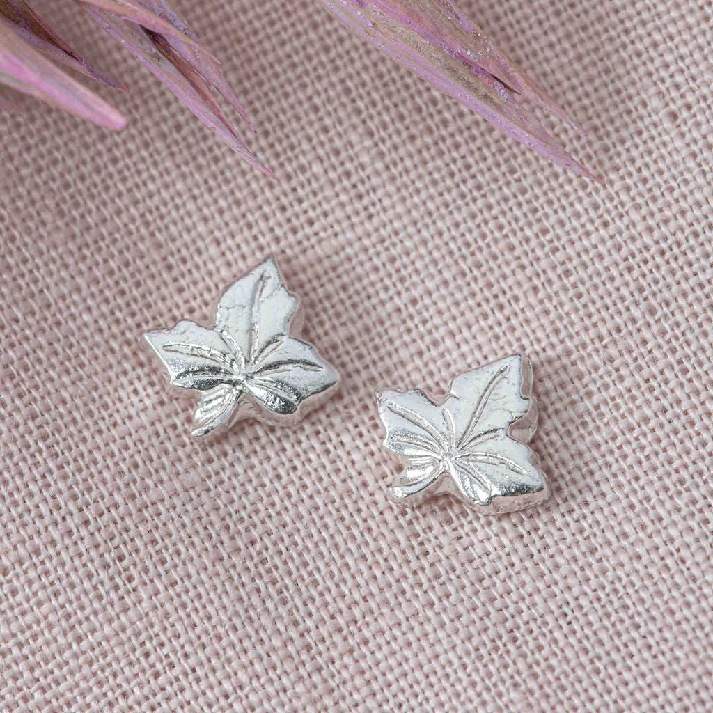 Ivy Leaf Silver Earrings
