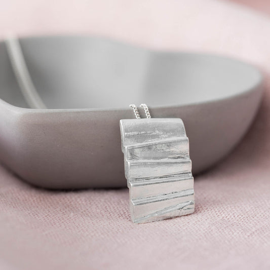 Abstract Rectangular Pendant Necklace