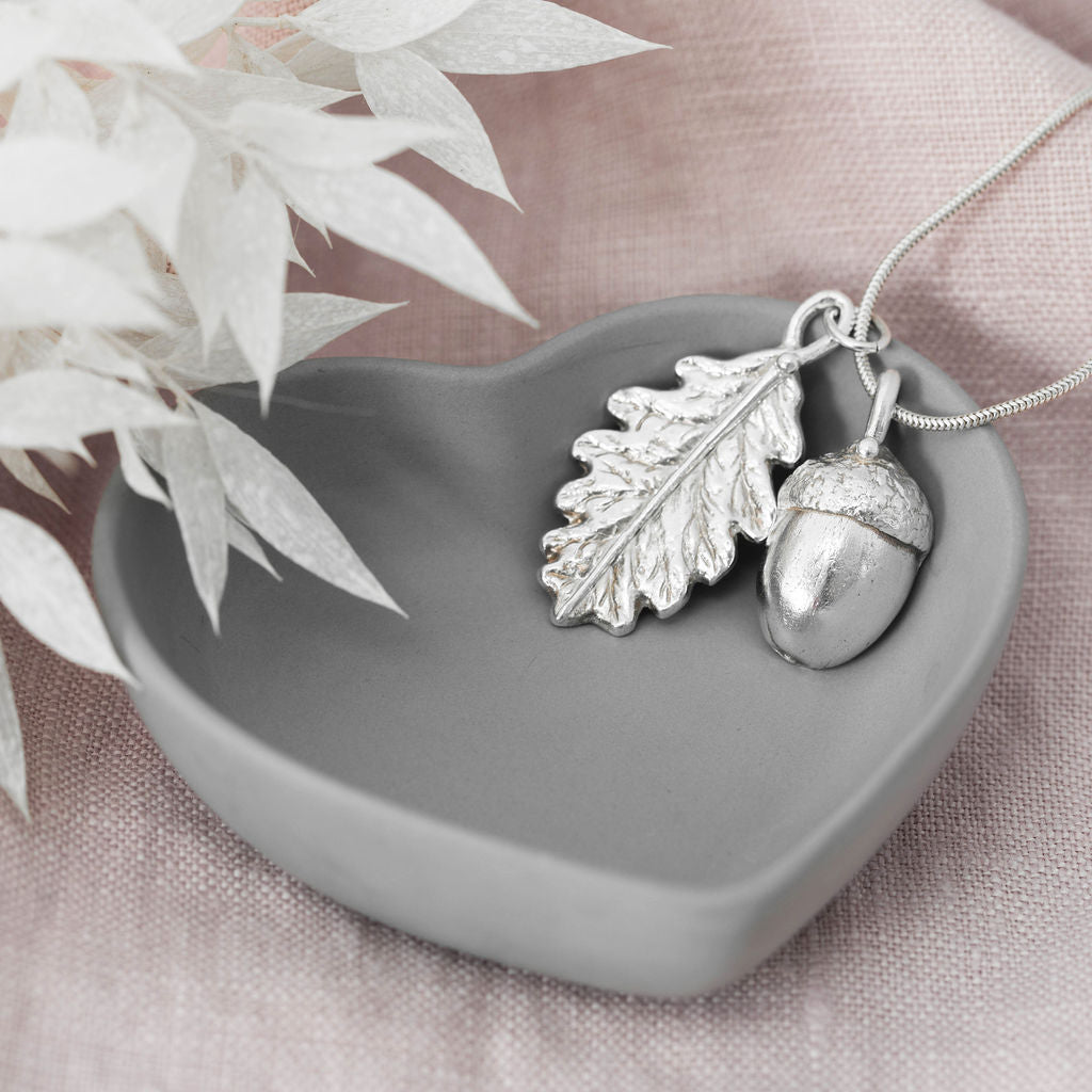 Silver Acorn and Oak Leaf Necklace