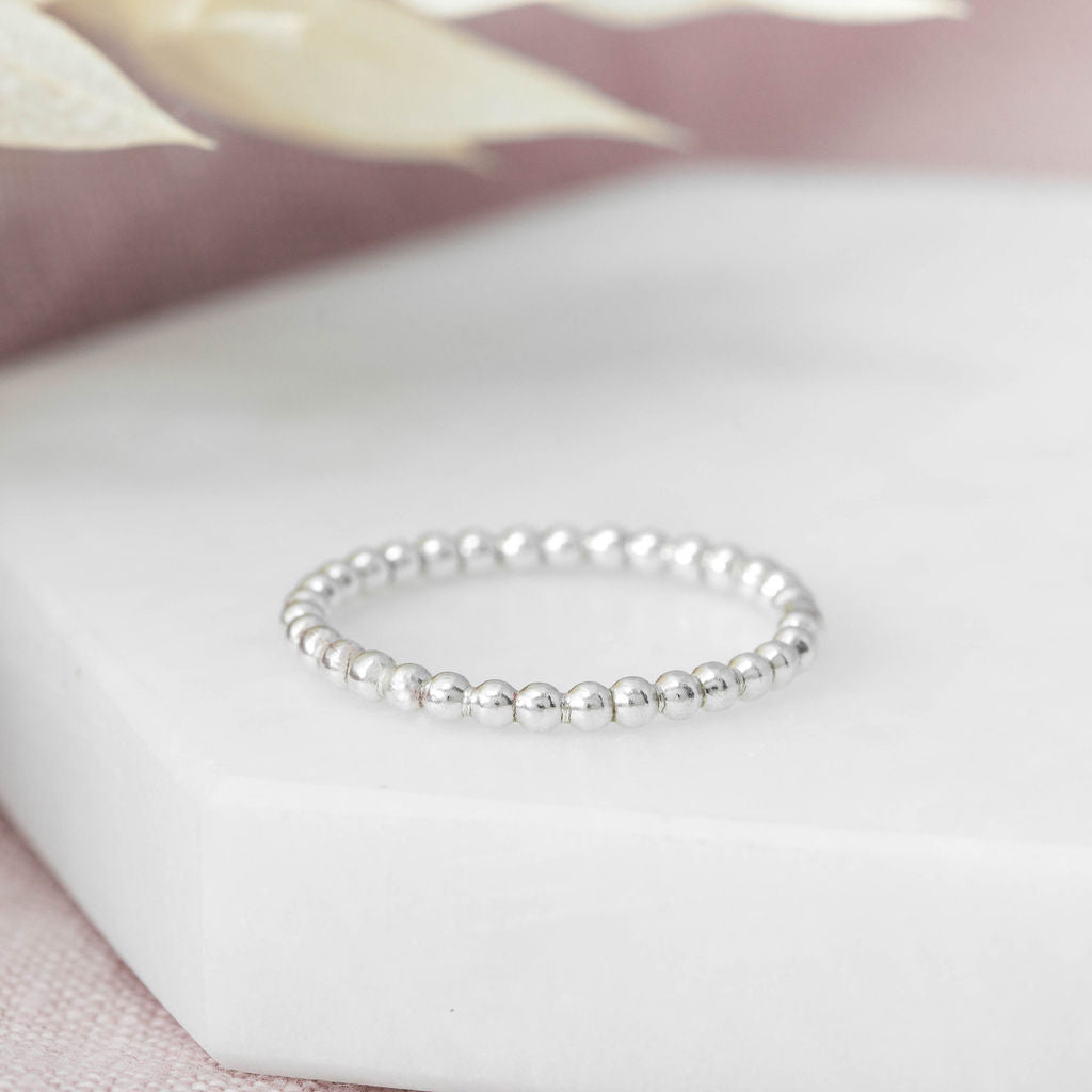 Silver Bubble Stacking Ring